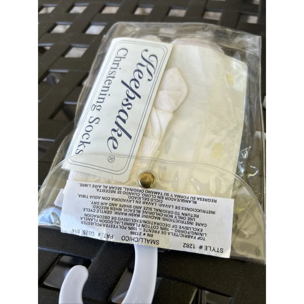 Vintage 90's White Christening Baby Shoes Booties In Package‎ Doll